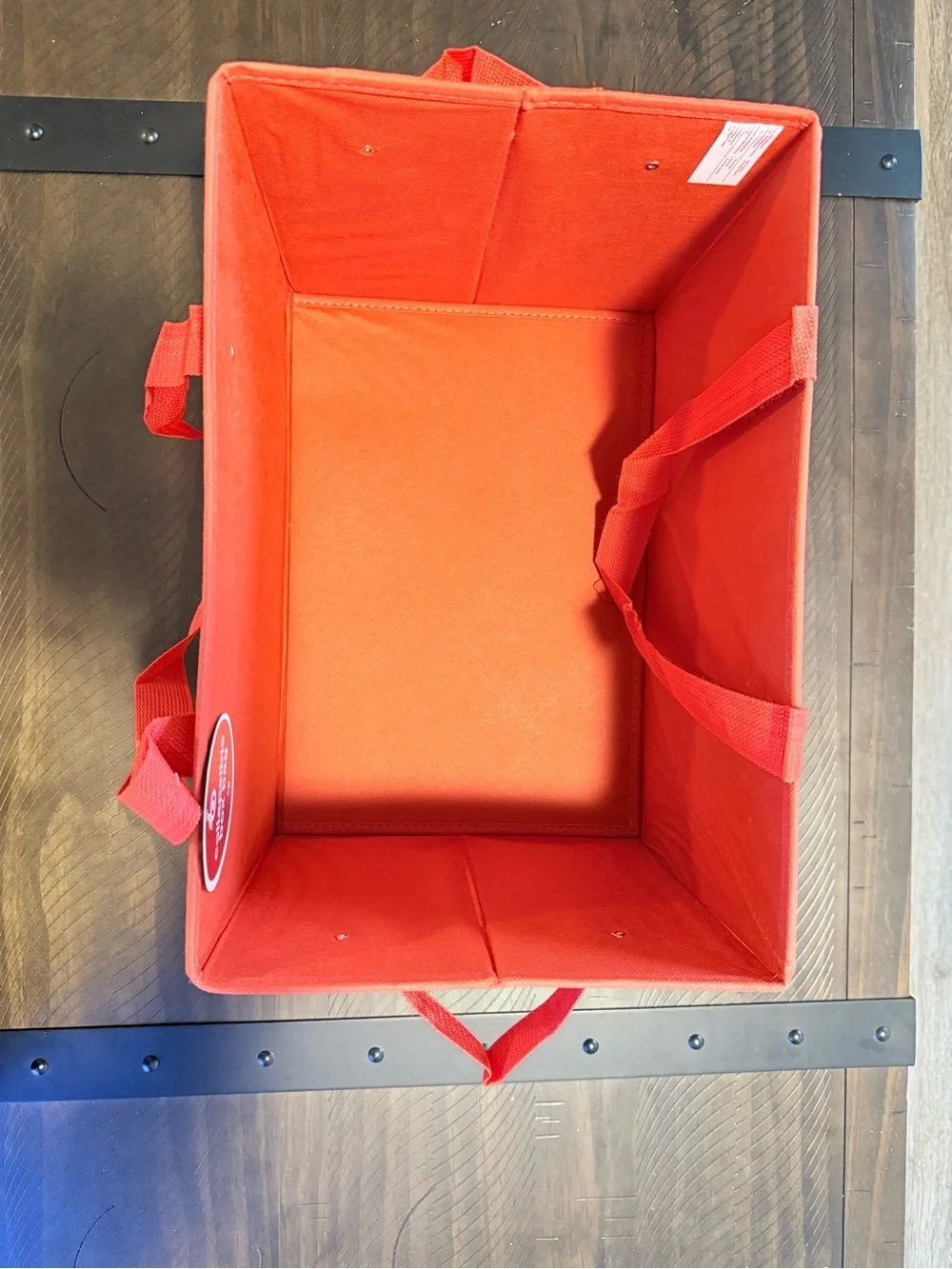 Target Bullseye Red Collapsible Box Bag Reusable Shopping Tote Storage Bin NEW